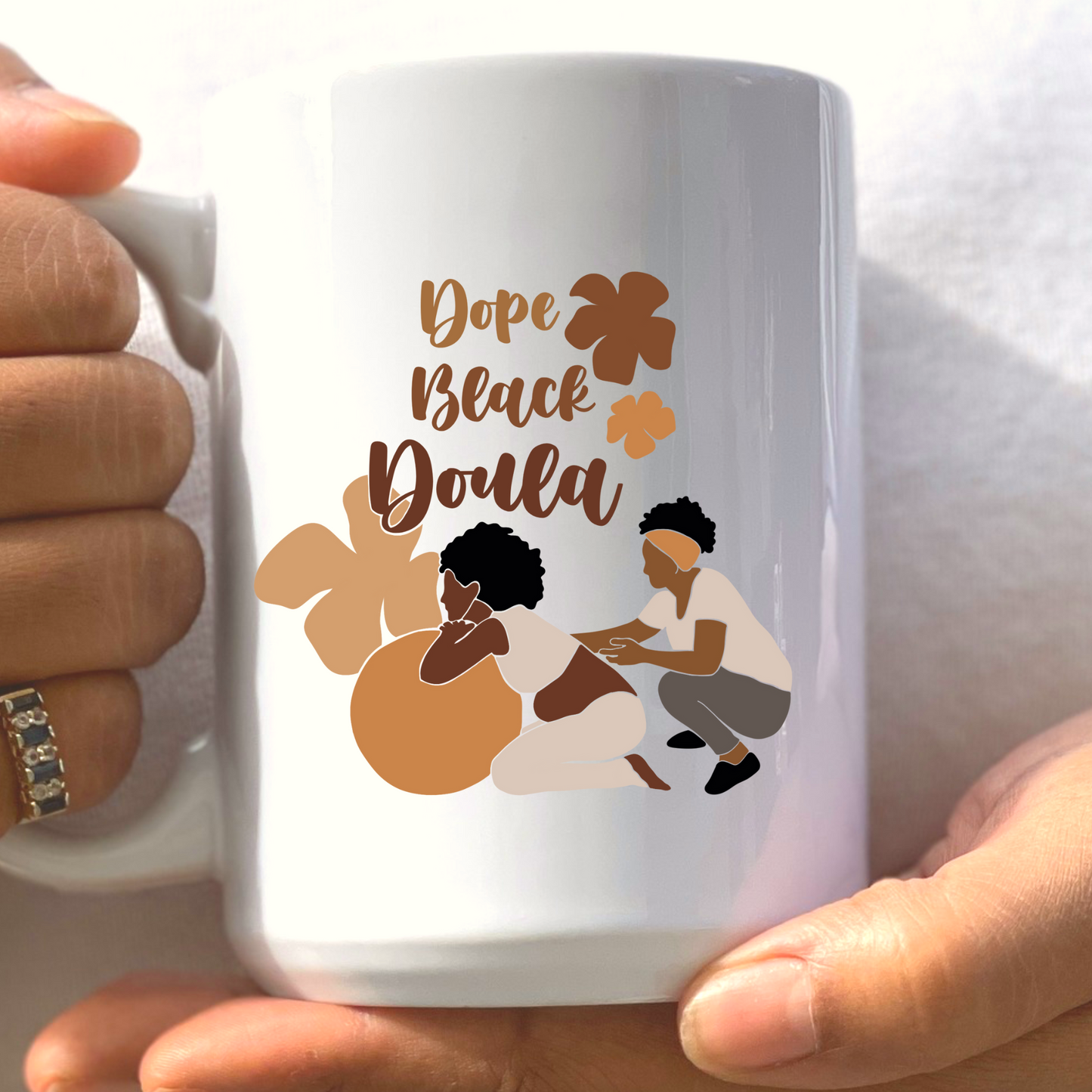 Dope Black Doula Mug | 15 oz. Ceramic Mug