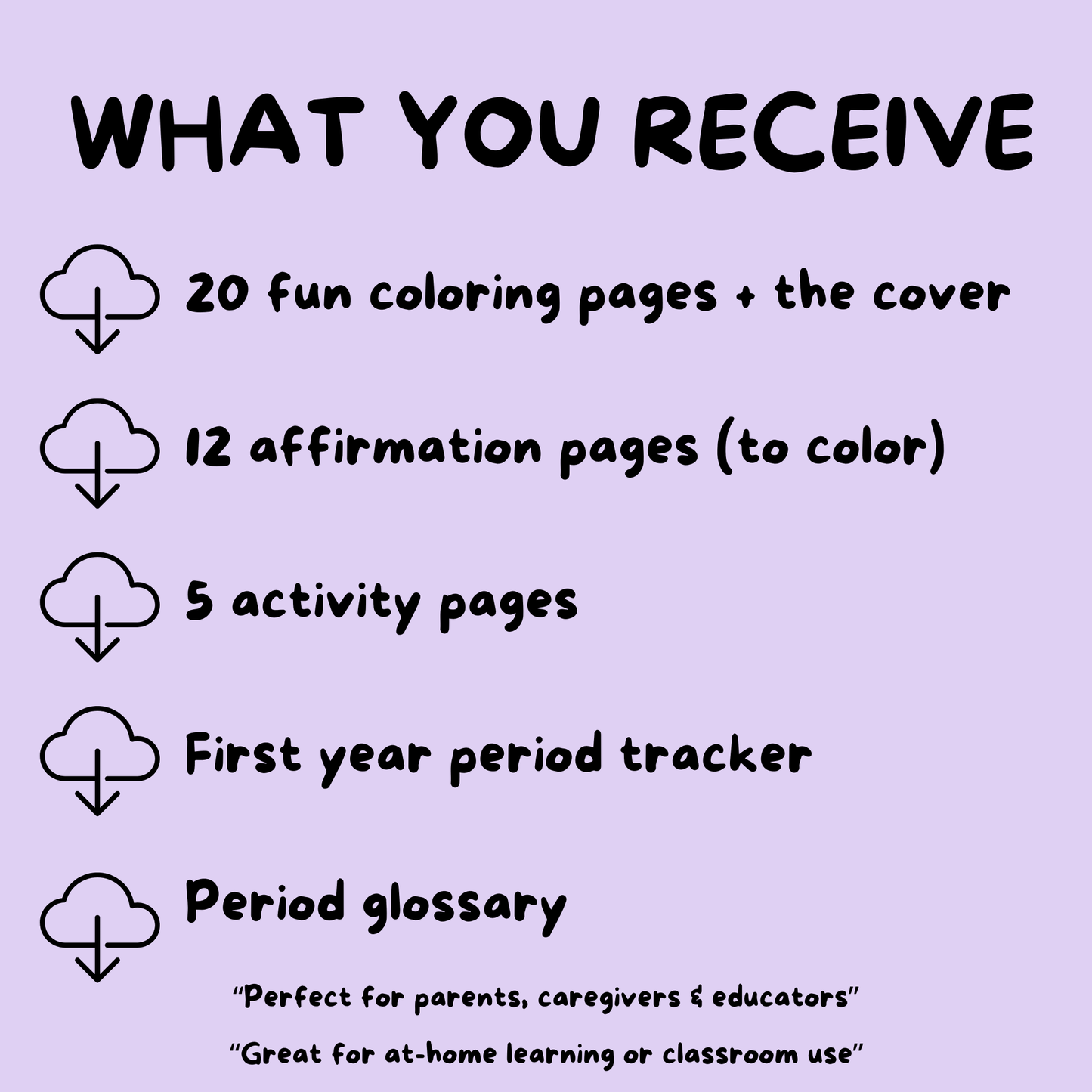 PERIOD! A Kids' Coloring & Activity Book for Understanding Periods (Digital Download)