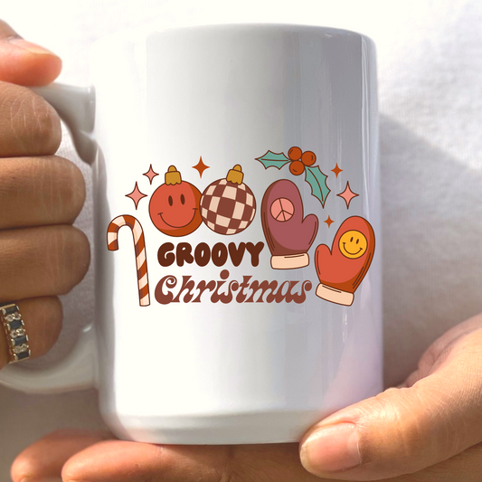 Groovy Christmas Mug 15 oz. Ceramic Mug