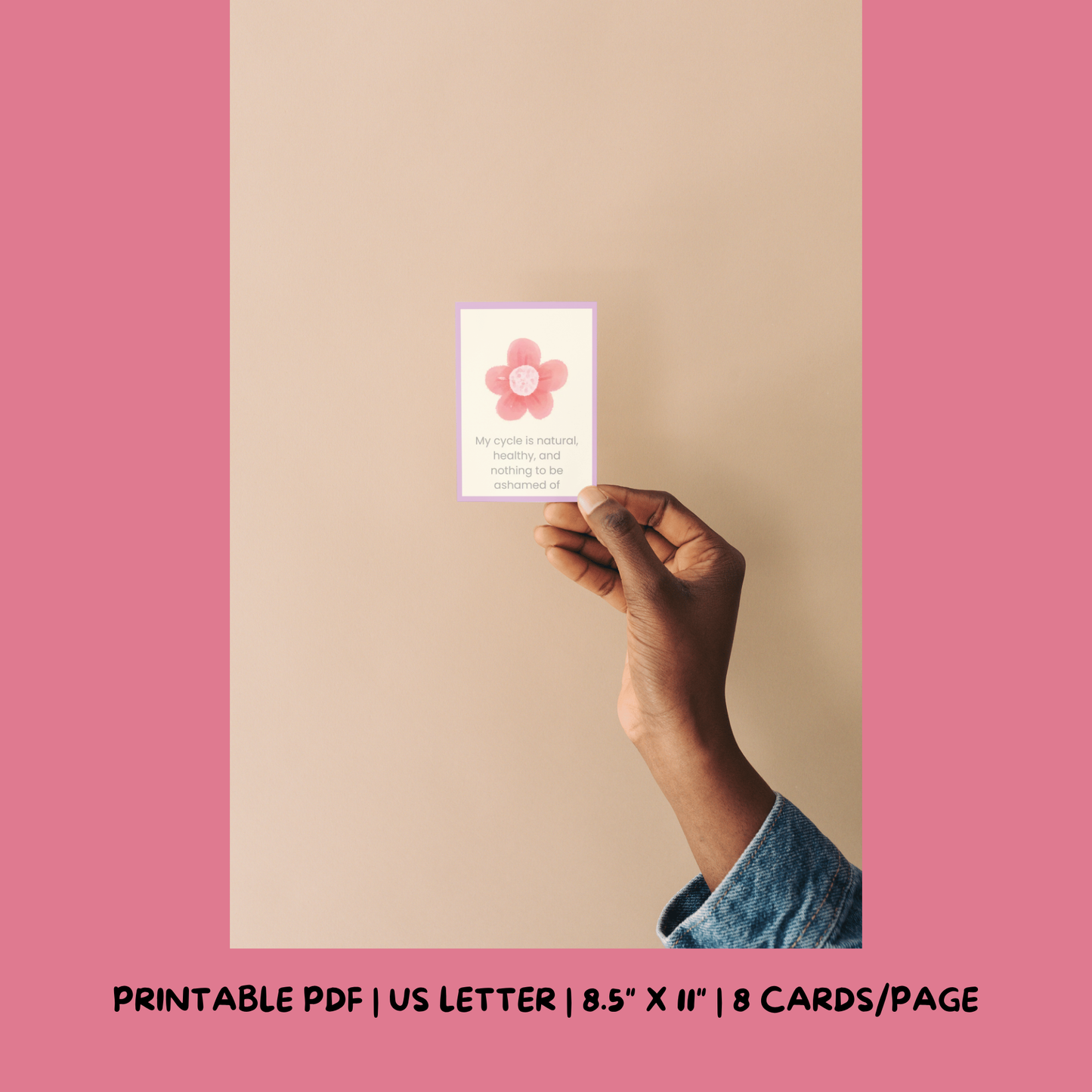 Period Affirmation Cards for Girls | First Period Self-Love Support (PDF Download) (Digital Download)